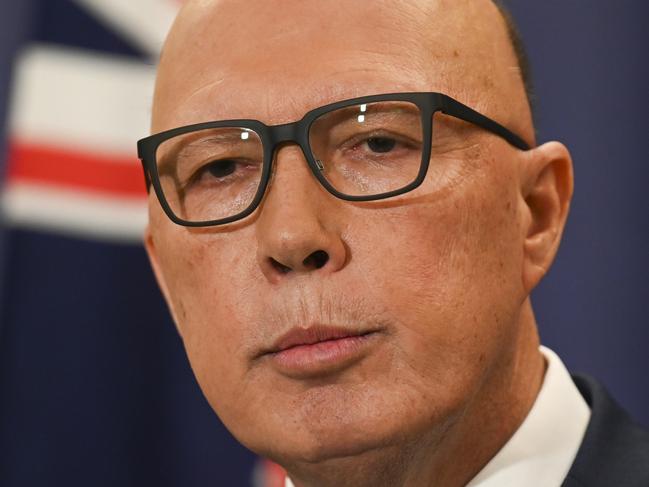 CANBERRA, AUSTRALIA, NewsWire Photos. JULY 31, 2023: The Leader of the Opposition Peter Dutton holds a press conference at Parliament House in Canberra. Picture: NCA NewsWire / Martin Ollman