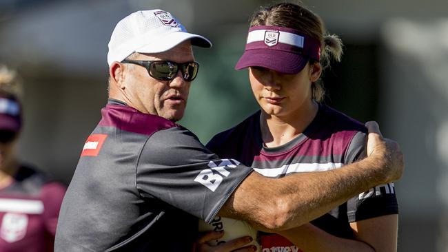 Gillmeister works through technique with Jessika Elliston. Image: Jerad Williams