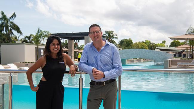 Nadee Wicks and Chris Chaffe at the new Novotel Hotel at Darwin Airport Resort. Picture: Pema Tamang Pakhrin