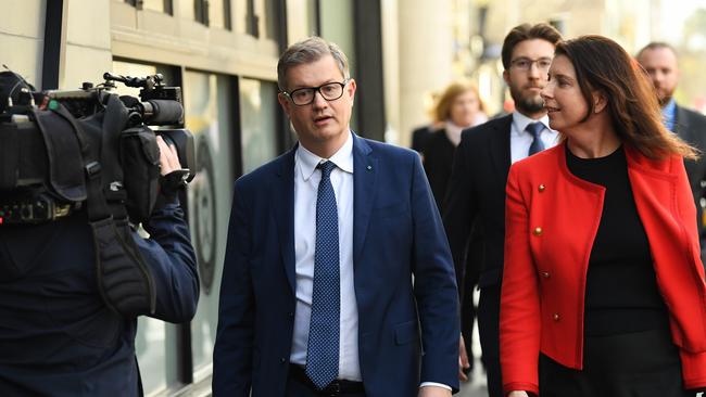 Departing NAB chief customer officer Andrew Hagger (second from left) Picture: AAP