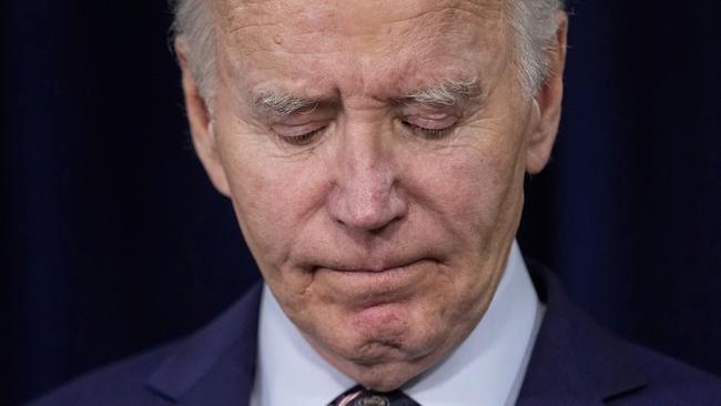 FILE - President Joe Biden pauses as he speaks about the death of former President Jimmy Carter Sunday, Dec. 29, 2024, in Christiansted, St. Croix, U.S. Virgin Islands. (AP Photo/Susan Walsh, File)