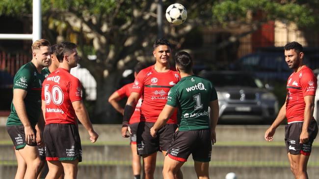 Latrell Mitchell prepares to make his return from suspension. Picture: John Grainger