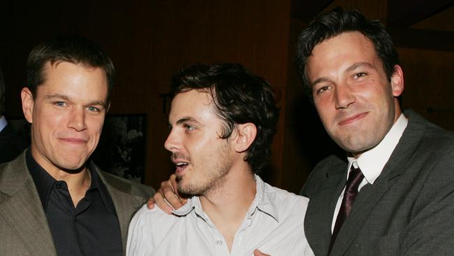 Matt Damon with Casey and Ben Affleck. Both Affleck brothers have been accused of sexual misconduct. This week, Damon said if he is friends with the accused, he “knows the real story.” (Pic: Getty)