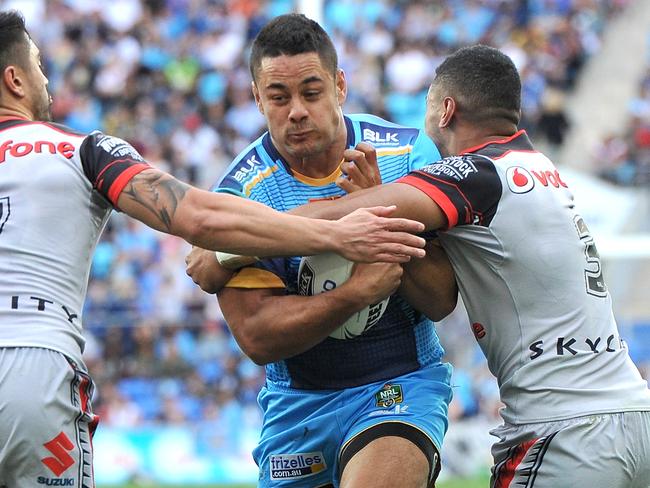 Jarryd Hayne made his NRL return against the Warriors.