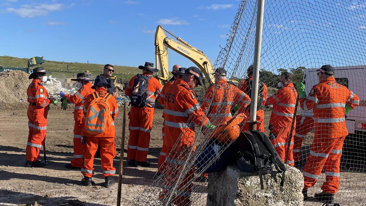 Sunshine Coast police and the SES searched the Caloundra Landfill and Resource Recovery Centre on Pierce Ave for two days following the alleged murder of retired school aide Chris Gwin.