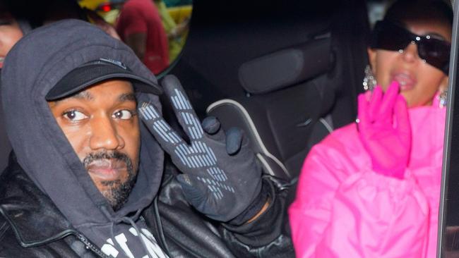 NEW YORK, NEW YORK - OCTOBER 09: Kanye West and Kim Kardashian head out of their hotel on October 09, 2021 in New York City. (Photo by Gotham/GC Images)