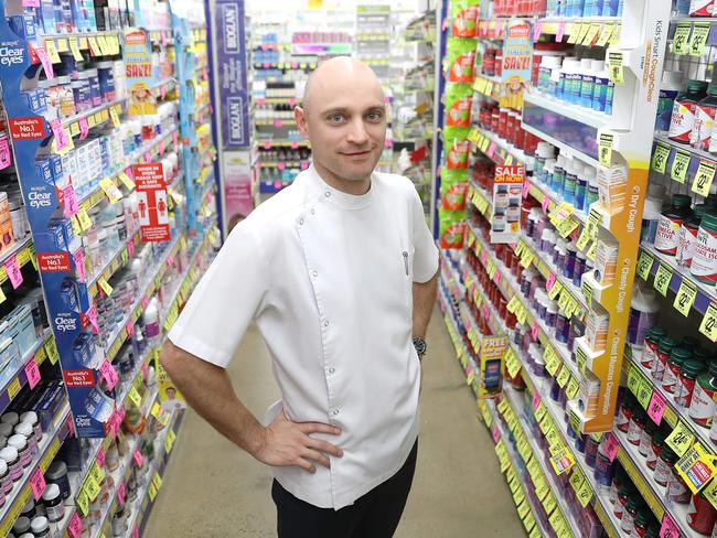 Chemist Warehouse chemist Anthony Allan. Picture: Peter Wallis