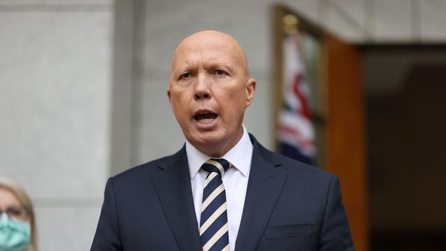 Defence Minister Peter Dutton says Annastacia Palaszczuk shouldn’t be treating Queenslanders ‘like mugs’. Picture: NCA NewsWire / Gary Ramage