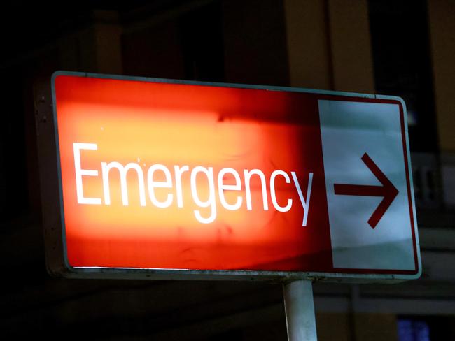 APRIL 20, 2024: An emergency sign outside St Vincent's Hospital Emergency department in Darlinghurst.Picture: Damian Shaw