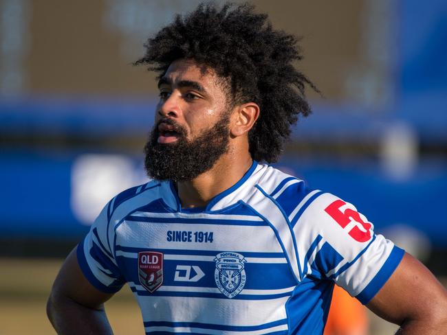 Brothers winger Ricco Falaniko scored a stunning runaway try in the 2021 Rugby League Ipswich A-Grade elimination final. Picture: Bruce Clayton