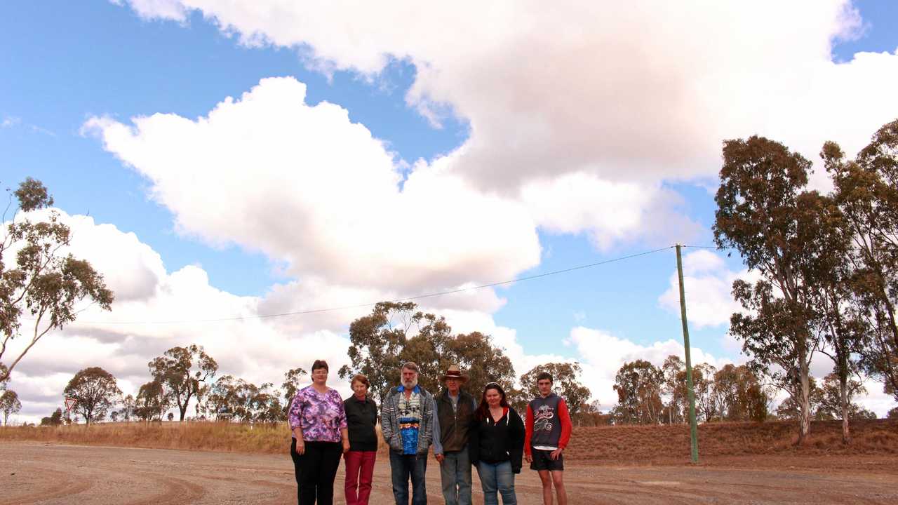 Karara residents Tracey Long, Lorraine Welsh, Peter Raddatz, Ray Collins, Kerry Wilson and Luke Clark are not happy. Picture: Marian Faa