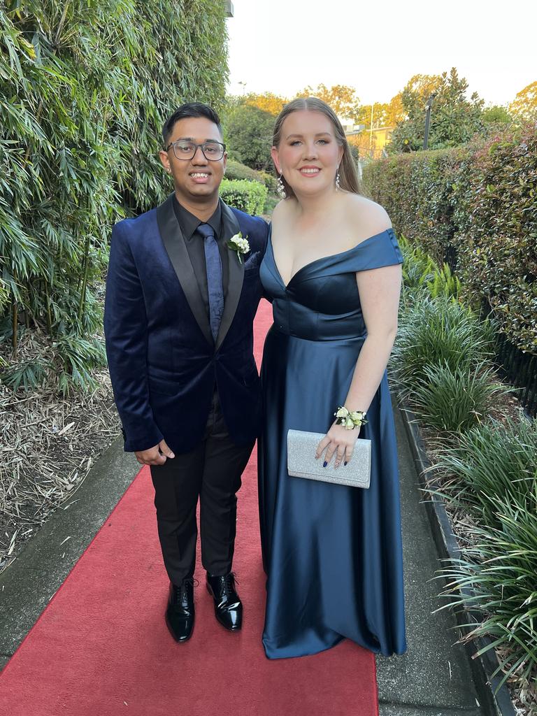 Rohan Naidu and Lexie Mitchell attended the 2022 Chisholm Catholic College year 12 formal at Victoria Park Marquee.