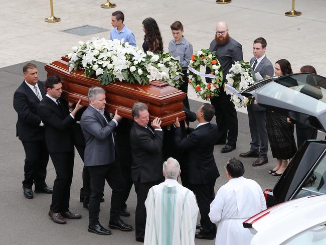 Friends and family turn out to mourn. Picture: David Swift