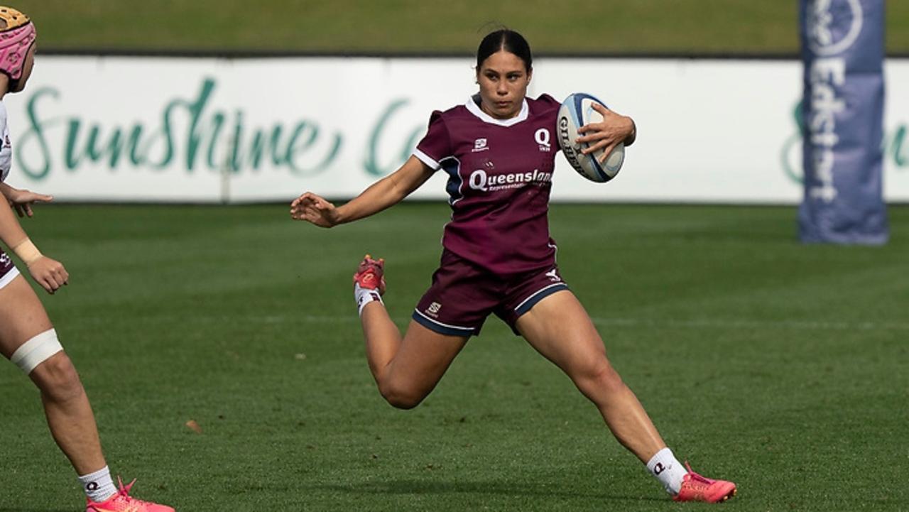 Madison Pomerenke in action at the 2024 Australian Schools Rugby Championships. Picture: Rachel Wright/Anthony Edgar.