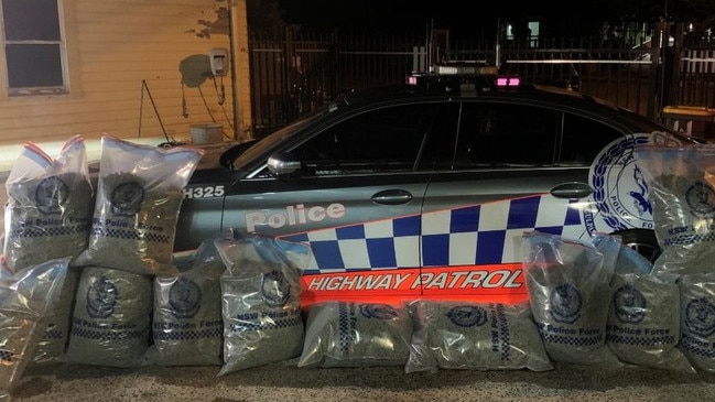 A search near Byron Bay was conducted in which they found eight garbage bags containing 20 individual bags of cannabis leaf, the court heard. Picture: NSW Police