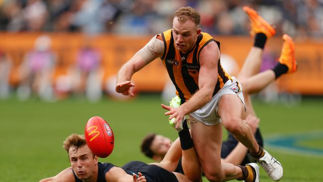 Tom Mitchell is unlikely to gather his usual gaudy numbers this season under new Hawthorn coach Sam Mitchell. Picture: Getty Images