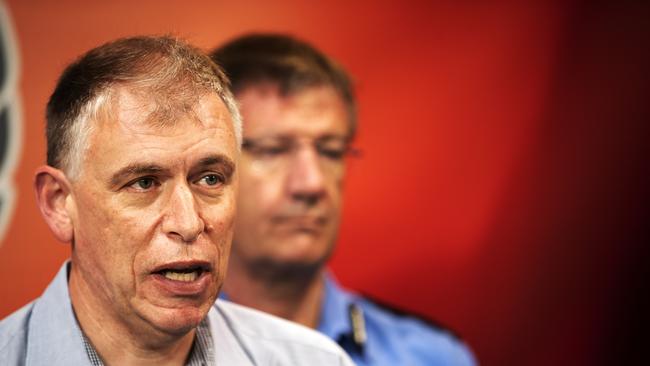 Bureau of Meteorology Tasmania State Manager Simon McCulloch during a briefing at TFS headquarters at Hobart. PICTURE CHRIS KIDD