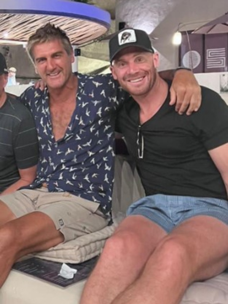 Goodwin is on a surf trip with former AFL star Rick Olarenshaw. Photo: Instagram