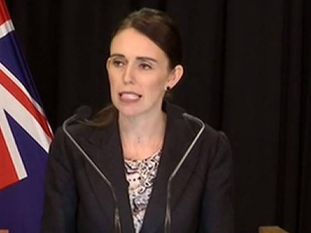 Jacinda Ardern at a press conference today. Picture: ABC