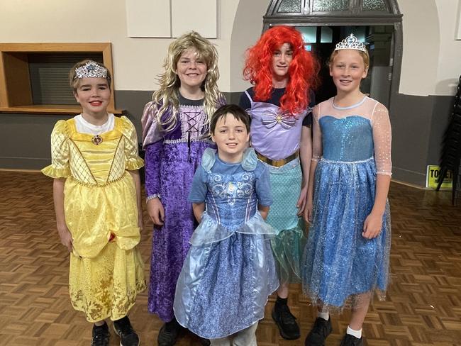 St Kilian's Primary School students Sam Chapman, Vander Martin Archie Walsh, Eddie Mansfield and Kingston Clark dressed up for Book Week. Picture: Gianni Francis.