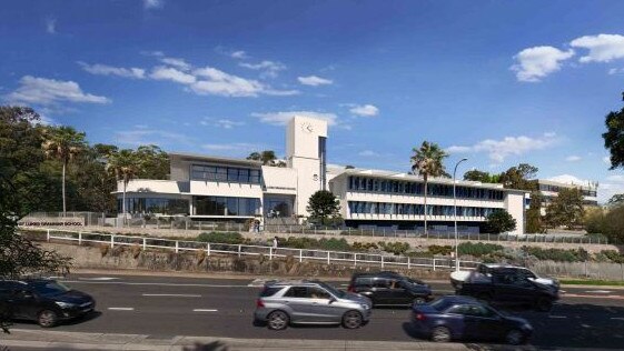 An artist impression of the exterior of the proposed new senior campus at St Luke's Grammar School, Dee Why. Picture: Supplied.