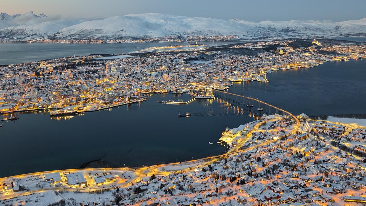 This is the picturesque city of Tromsø, Norway, located more than 300km north of the Arctic Circle. Picture: news.com.au