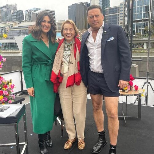 TODAY hosts Sarah Abo and Karl Stefanovic with Gai Waterhouse. Picture: Facebook