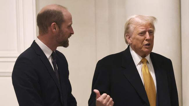 US President-elect Donald Trump meets Britain's Prince William, Prince of Wales at the UK Ambassador's Residence in Paris, France. Picture: Getty