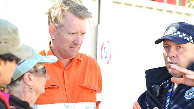 Ben Pennings involved in a protest against an Adani contractor in Brisbane last year. File picture: John Gass/AAP