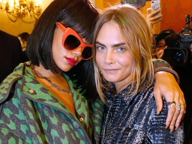 Rihanna and model Cara Delevingne have been friends long before they starred in Valerian together. Picture: Bertrand Rindoff Petroff/Getty Images