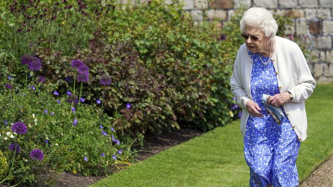 Queen Elizabeth receives a Duke of Edinburgh rose on what would have been his 100th birthday. Picture: Getty Images.