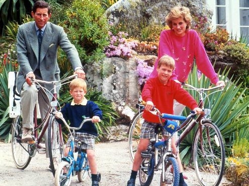 Prince Charles, Princess Diana, Prince William and Prince Harry. Picture: Supplied