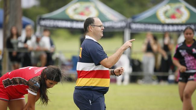 A ref in action at the Pasifika Youth Cup rugby event in Sydney.