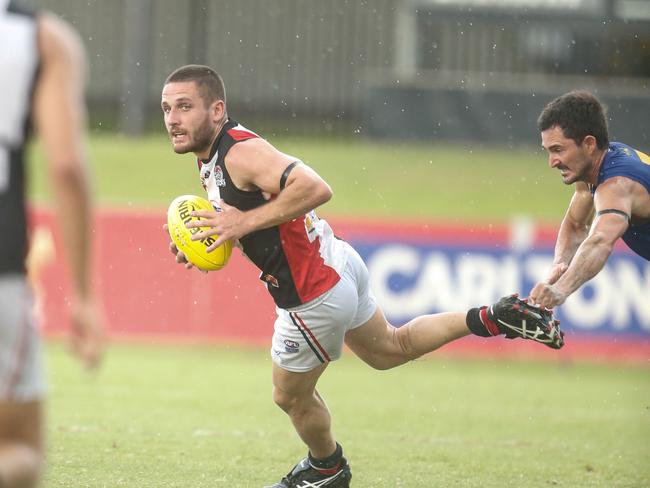 Southern Districts midfielder James Tsitas topped the stats in Round 13 of the 2020-21 NTFL season. Picture: Glenn Campbell