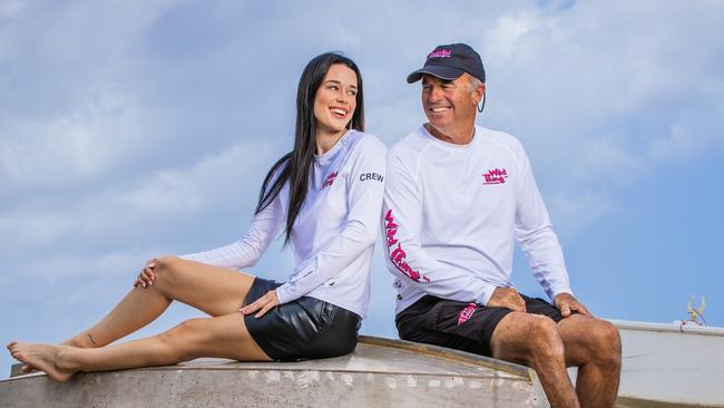 Georgia Wharington and father Grant Wharington who is competing in his 32nd Sydney to Hobart. Picture: Nigel Hallett