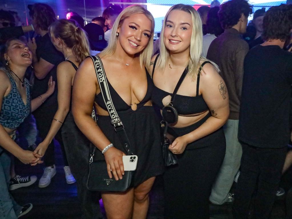 Chloe Boonen and Aaliyah Edwards at Cocktails Nightclub. Picture: Kitt O'Halloran.