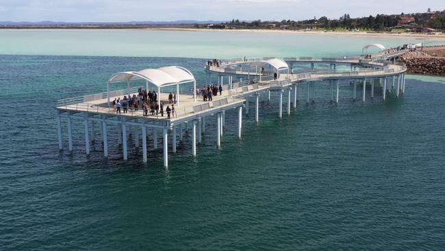 The new Whyalla jetty opened on Wednesday. Picture: Josh Berkett, Whyalla City Council