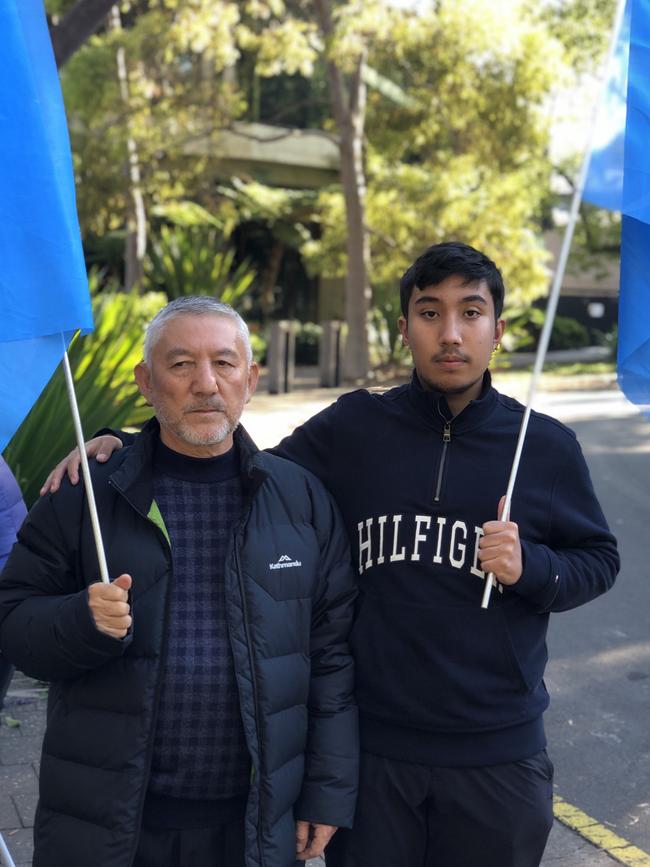 Hamza, 17, (right) and Sayfudin Shamseden were among the protesters at Adelaide Zoo. Picture: Shashi Baltutis