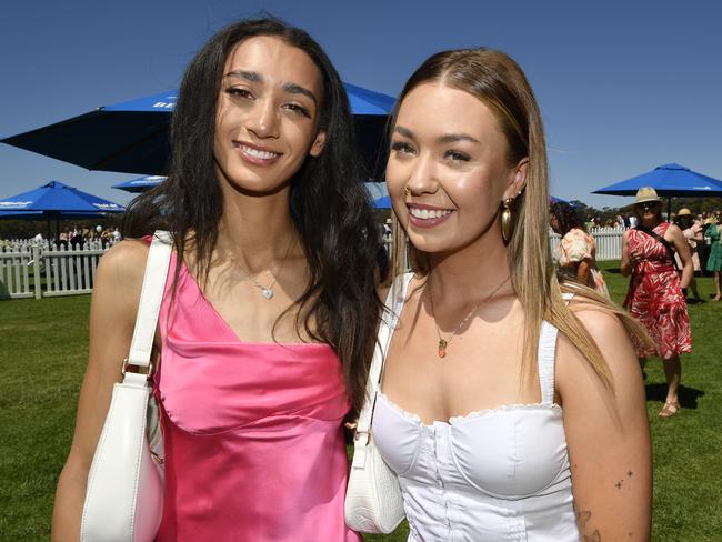 Apiam Bendigo Cup was held at Bendigo Racecourse, Bendigo, Victoria, on Wednesday, October 30th, 2024. Pictured enjoying the horse racing carnival are Jada and Bronte. Picture: Andrew Batsch