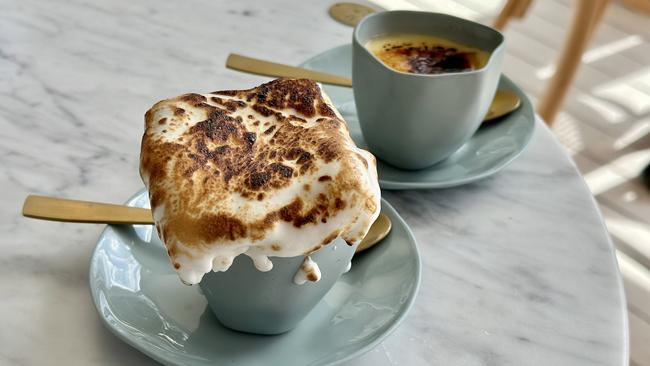 The Paris hot chocolate is so rich it might be illegal or try a cute shot of creme brulee.