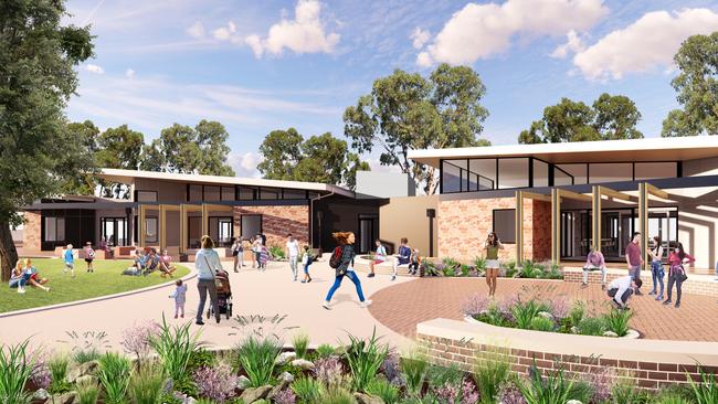 An artist's impression of the Compass Catholic Community school being built at Davoren Park, South Australia. Designed by Hardy Milazzo Architects.