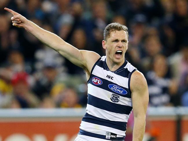 Joel Selwood is the No.1 midfielder for set-shot accuracy. Picture: Michael Klein