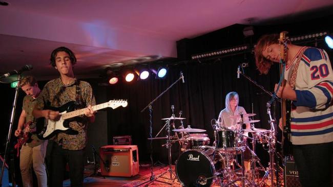NSW Waratahs prop Harry Johnson-Holmes during his days as a bass player with the band Geography of Mars.