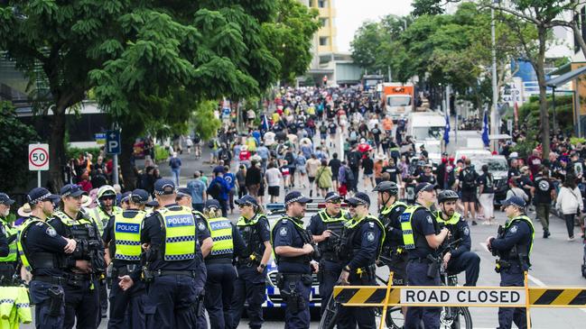 Queenslands Labour Day March in Brisbanes CBD. Picture: Glenn Campbell