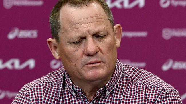 Coach Kevin Walters of the Broncos looks dejected. Photo by Bradley Kanaris/Getty Images.