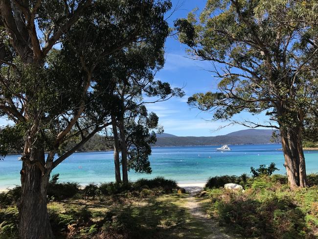 Stewarts Bay, Port Arthur. The view from Stewarts Bay Beach House. For TasWeekend. Picture: Linda Smith