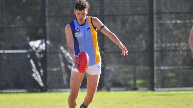 Best-afield Jai Florent takes a kick for Old Mentonians.