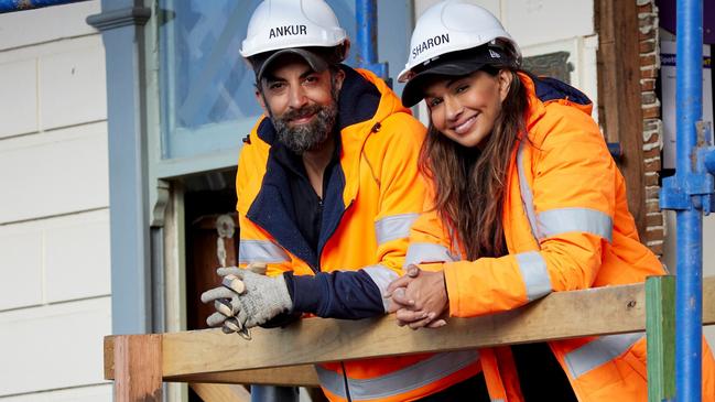 Ankur Dogra and Sharon Johal picture on the set of 2022’s seasons of The Block. Picture: Channel 9.