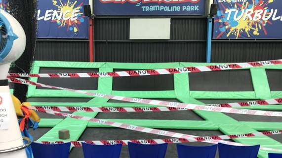 A section of the Airodrome Trampoline Park has been closed due to a sinister plot that saw the facilities damaged. Picture: 3AW.