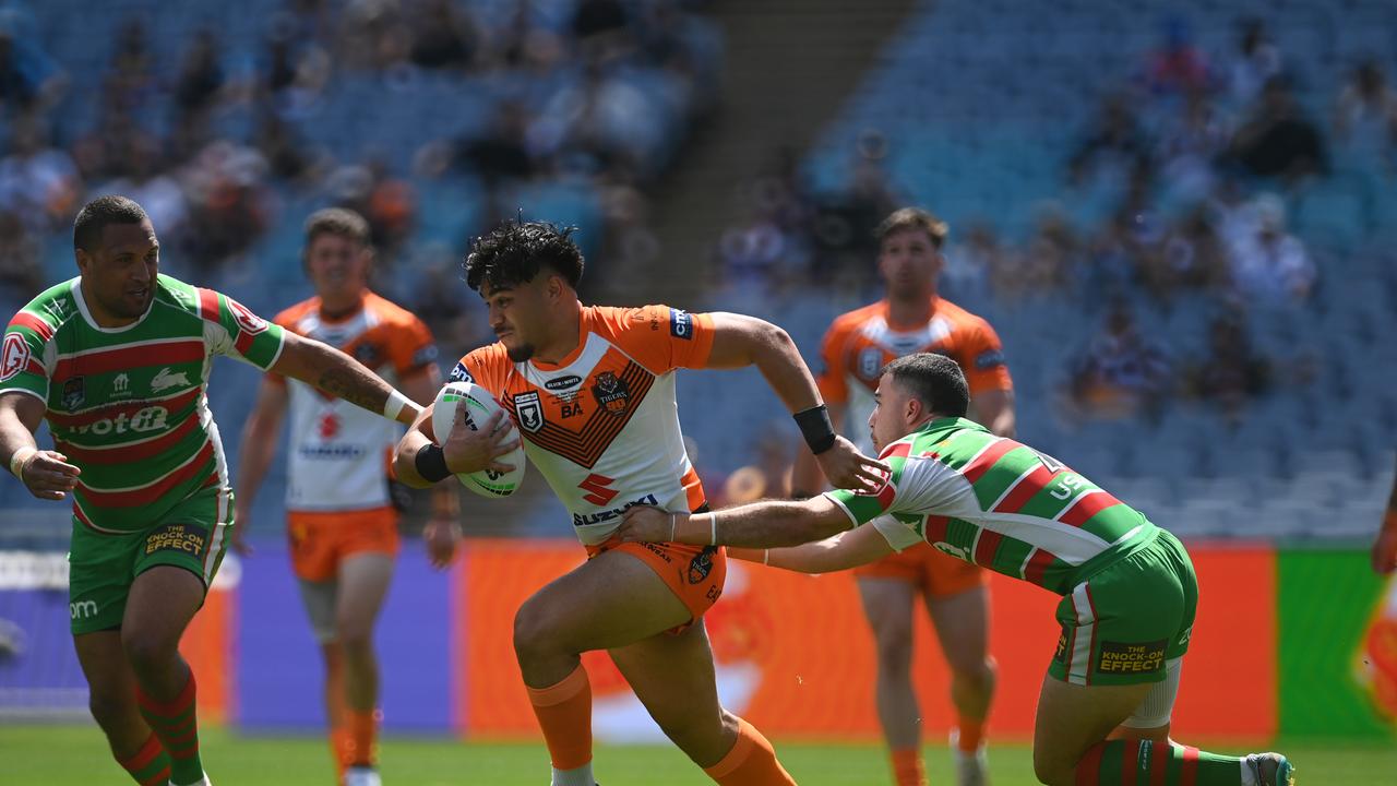 The Wests Tigers recently signed Solomona Faataape, a youngster managed by Richardson’s son Brent at Rich Digital. Picture: NRL Photos